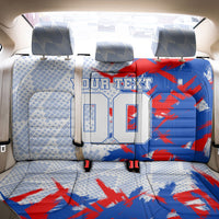 Personalized England Football Back Car Seat Cover Fierce Lion Mascot Abstract Brush Stroke