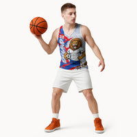 Personalized England Football Basketball Jersey Fierce Lion Mascot Abstract Brush Stroke