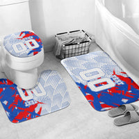 Personalized England Football Bathroom Set Fierce Lion Mascot Abstract Brush Stroke