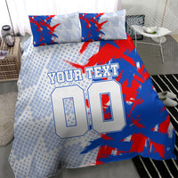 Personalized England Football Bedding Set Fierce Lion Mascot Abstract Brush Stroke