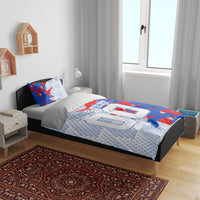 Personalized England Football Bedding Set Fierce Lion Mascot Abstract Brush Stroke
