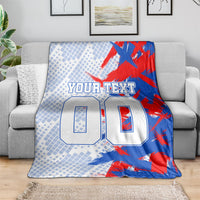 Personalized England Football Blanket Fierce Lion Mascot Abstract Brush Stroke