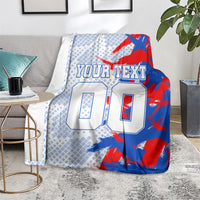 Personalized England Football Blanket Fierce Lion Mascot Abstract Brush Stroke