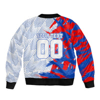 Personalized England Football Bomber Jacket Fierce Lion Mascot Abstract Brush Stroke