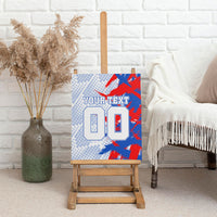 Personalized England Football Canvas Wall Art Fierce Lion Mascot Abstract Brush Stroke
