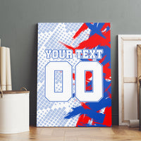 Personalized England Football Canvas Wall Art Fierce Lion Mascot Abstract Brush Stroke