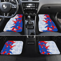 Personalized England Football Car Mats Fierce Lion Mascot Abstract Brush Stroke