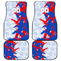Personalized England Football Car Mats Fierce Lion Mascot Abstract Brush Stroke