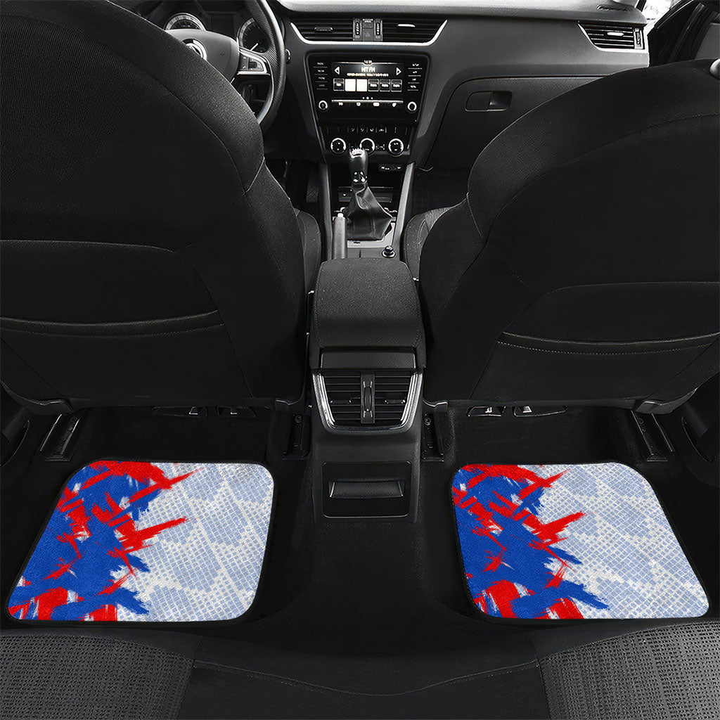 Personalized England Football Car Mats Fierce Lion Mascot Abstract Brush Stroke