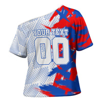 Personalized England Football Cross Shoulder Shirt Fierce Lion Mascot Abstract Brush Stroke