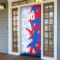 Personalized England Football Door Cover Fierce Lion Mascot Abstract Brush Stroke