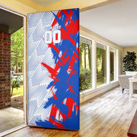 Personalized England Football Door Cover Fierce Lion Mascot Abstract Brush Stroke