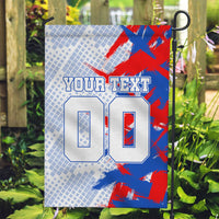 Personalized England Football Garden Flag Fierce Lion Mascot Abstract Brush Stroke