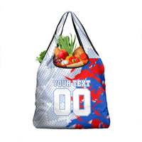 Personalized England Football Grocery Bag Fierce Lion Mascot Abstract Brush Stroke