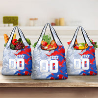 Personalized England Football Grocery Bag Fierce Lion Mascot Abstract Brush Stroke