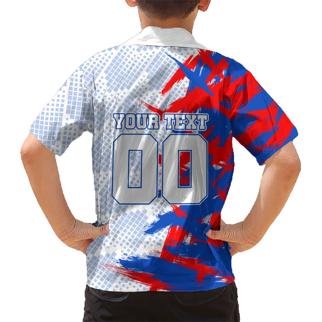Personalized England Football Hawaiian Shirt Fierce Lion Mascot Abstract Brush Stroke