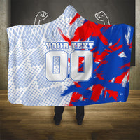 Personalized England Football Hooded Blanket Fierce Lion Mascot Abstract Brush Stroke