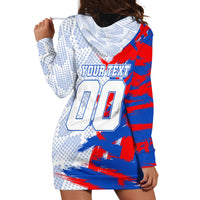 Personalized England Football Hoodie Dress Fierce Lion Mascot Abstract Brush Stroke