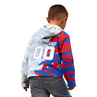 Personalized England Football Kid Hoodie Fierce Lion Mascot Abstract Brush Stroke