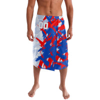 Personalized England Football Lavalava Fierce Lion Mascot Abstract Brush Stroke