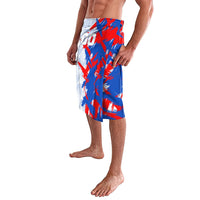 Personalized England Football Lavalava Fierce Lion Mascot Abstract Brush Stroke