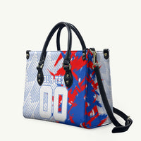 Personalized England Football Leather Bag Fierce Lion Mascot Abstract Brush Stroke