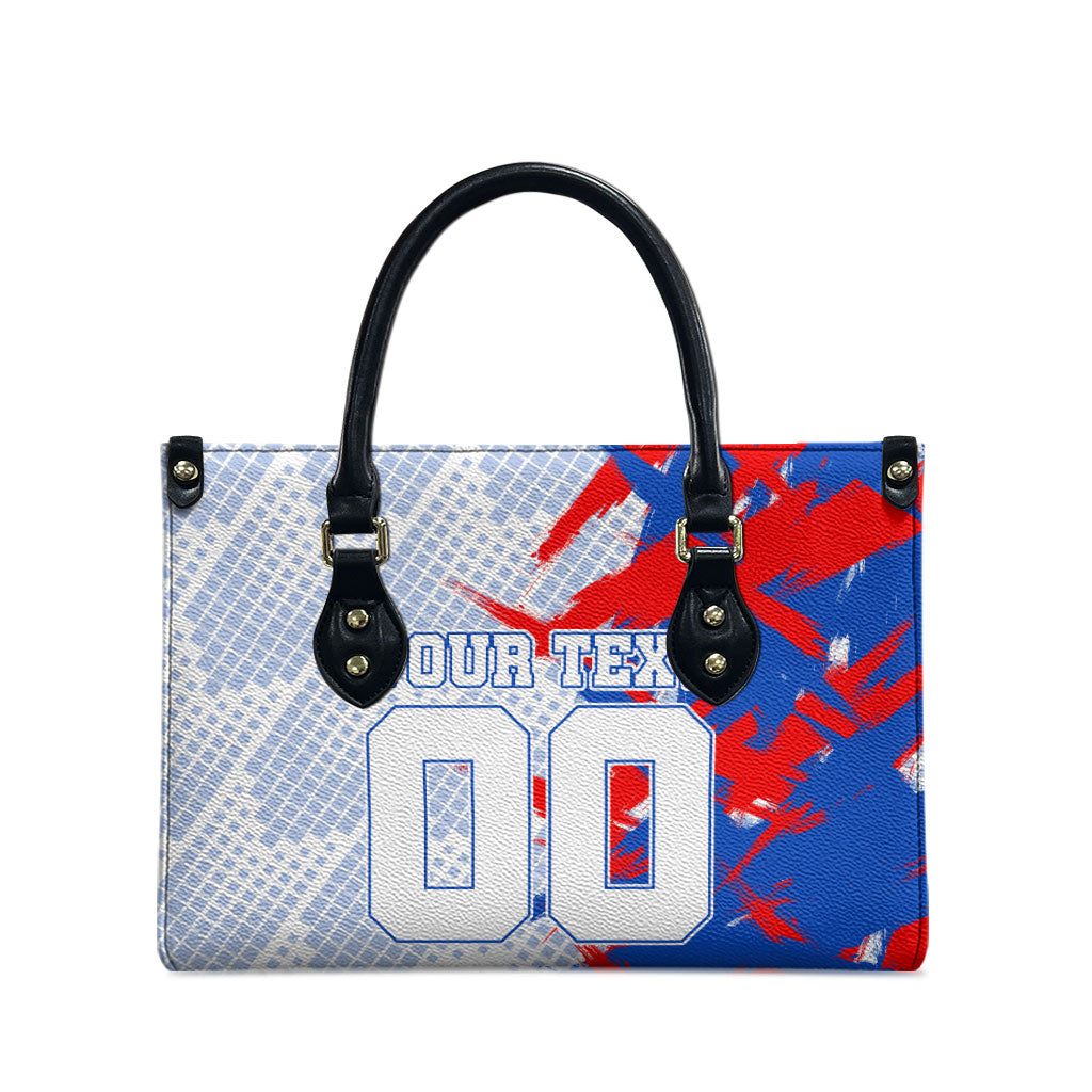 Personalized England Football Leather Bag Fierce Lion Mascot Abstract Brush Stroke