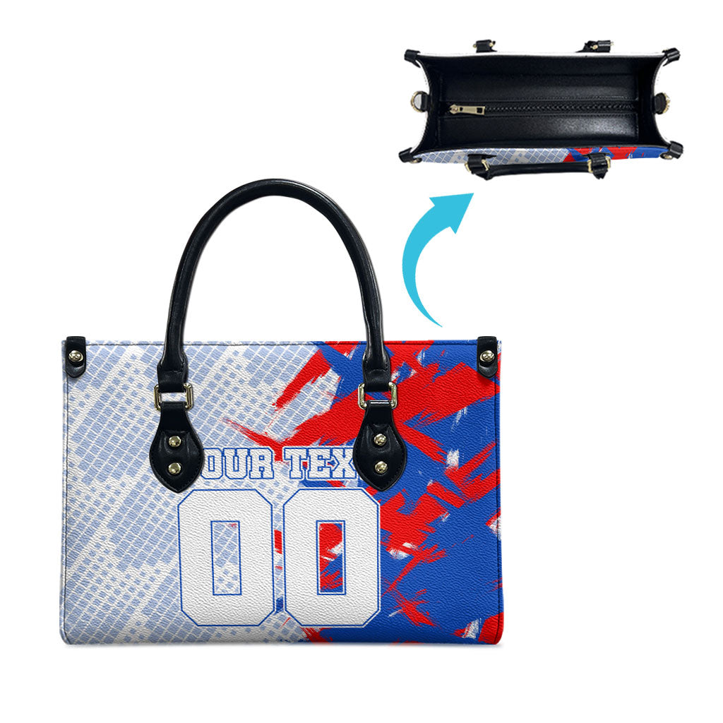 Personalized England Football Leather Bag Fierce Lion Mascot Abstract Brush Stroke