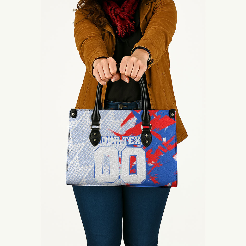 Personalized England Football Leather Bag Fierce Lion Mascot Abstract Brush Stroke