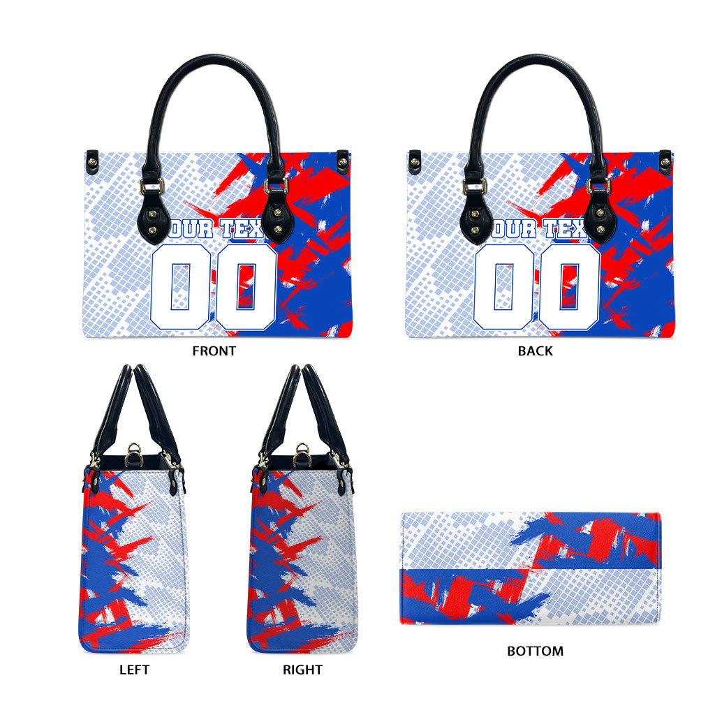 Personalized England Football Leather Bag Fierce Lion Mascot Abstract Brush Stroke