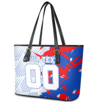 Personalized England Football Leather Tote Bag Fierce Lion Mascot Abstract Brush Stroke