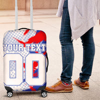 Personalized England Football Luggage Cover Fierce Lion Mascot Abstract Brush Stroke