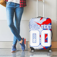 Personalized England Football Luggage Cover Fierce Lion Mascot Abstract Brush Stroke