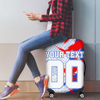 Personalized England Football Luggage Cover Fierce Lion Mascot Abstract Brush Stroke