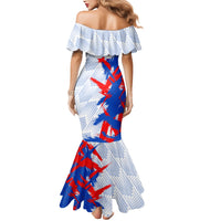 Personalized England Football Mermaid Dress Fierce Lion Mascot Abstract Brush Stroke