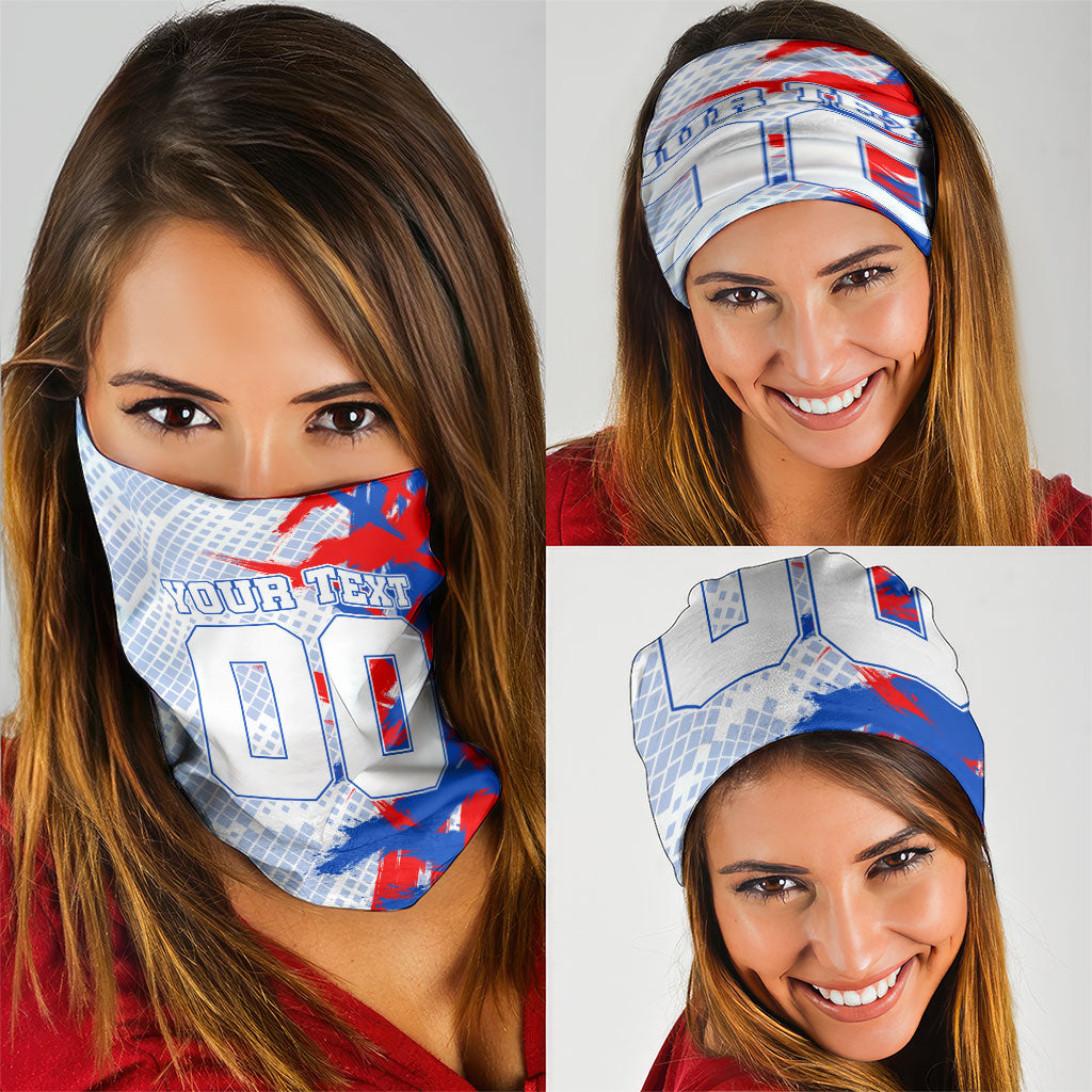 Personalized England Football Neck Gaiter Fierce Lion Mascot Abstract Brush Stroke