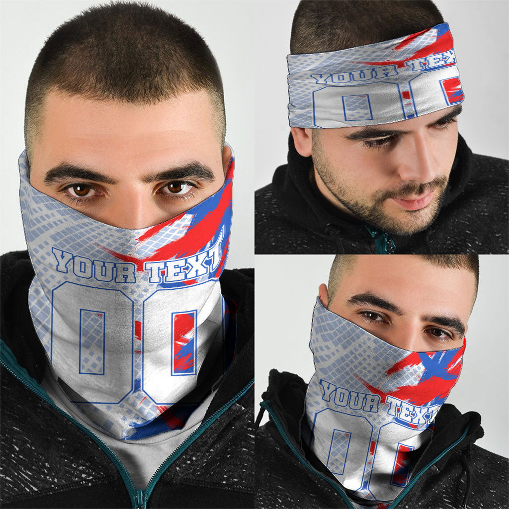 Personalized England Football Neck Gaiter Fierce Lion Mascot Abstract Brush Stroke