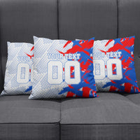 Personalized England Football Pillow Cover Fierce Lion Mascot Abstract Brush Stroke