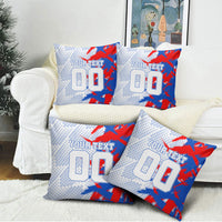 Personalized England Football Pillow Cover Fierce Lion Mascot Abstract Brush Stroke