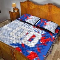 Personalized England Football Quilt Bed Set Fierce Lion Mascot Abstract Brush Stroke