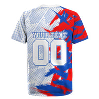 Personalized England Football Rugby Jersey Fierce Lion Mascot Abstract Brush Stroke