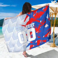 Personalized England Football Sarong Fierce Lion Mascot Abstract Brush Stroke
