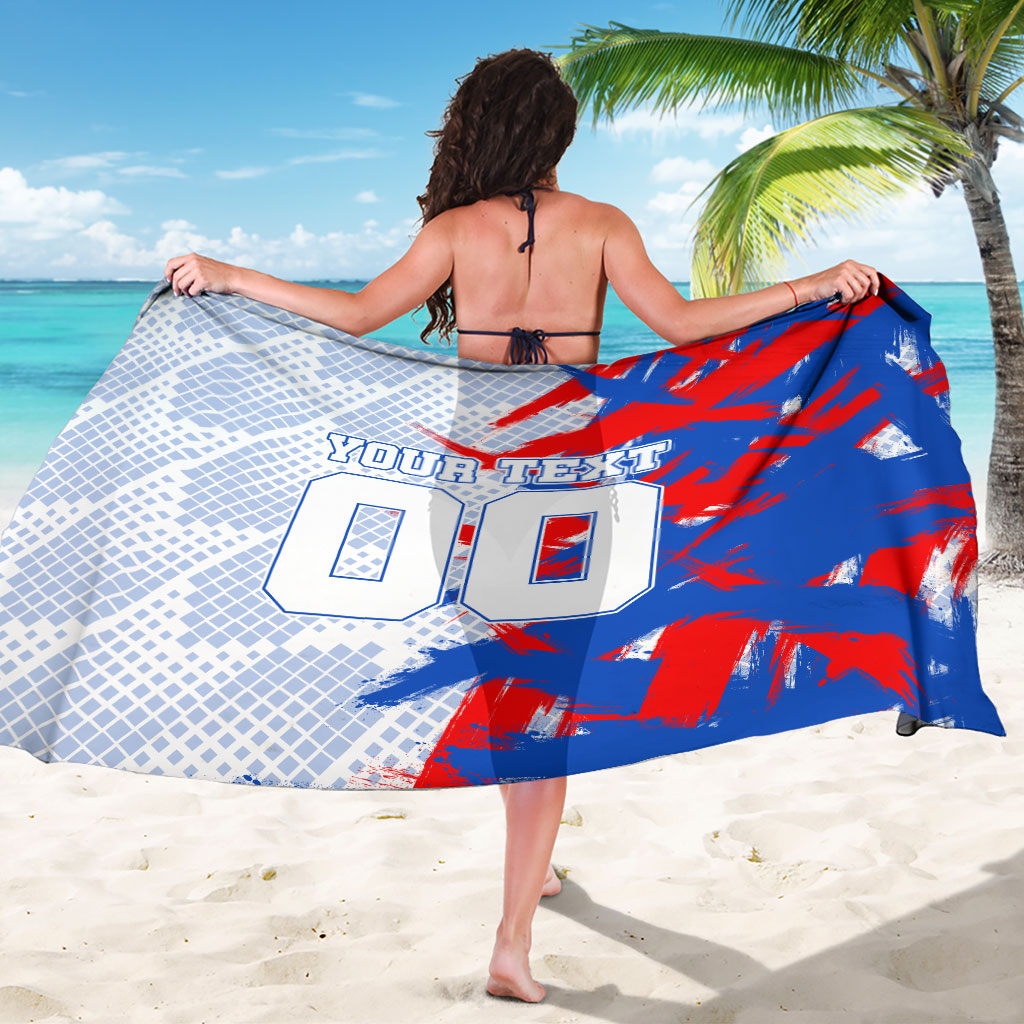 Personalized England Football Sarong Fierce Lion Mascot Abstract Brush Stroke