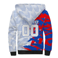 Personalized England Football Sherpa Hoodie Fierce Lion Mascot Abstract Brush Stroke