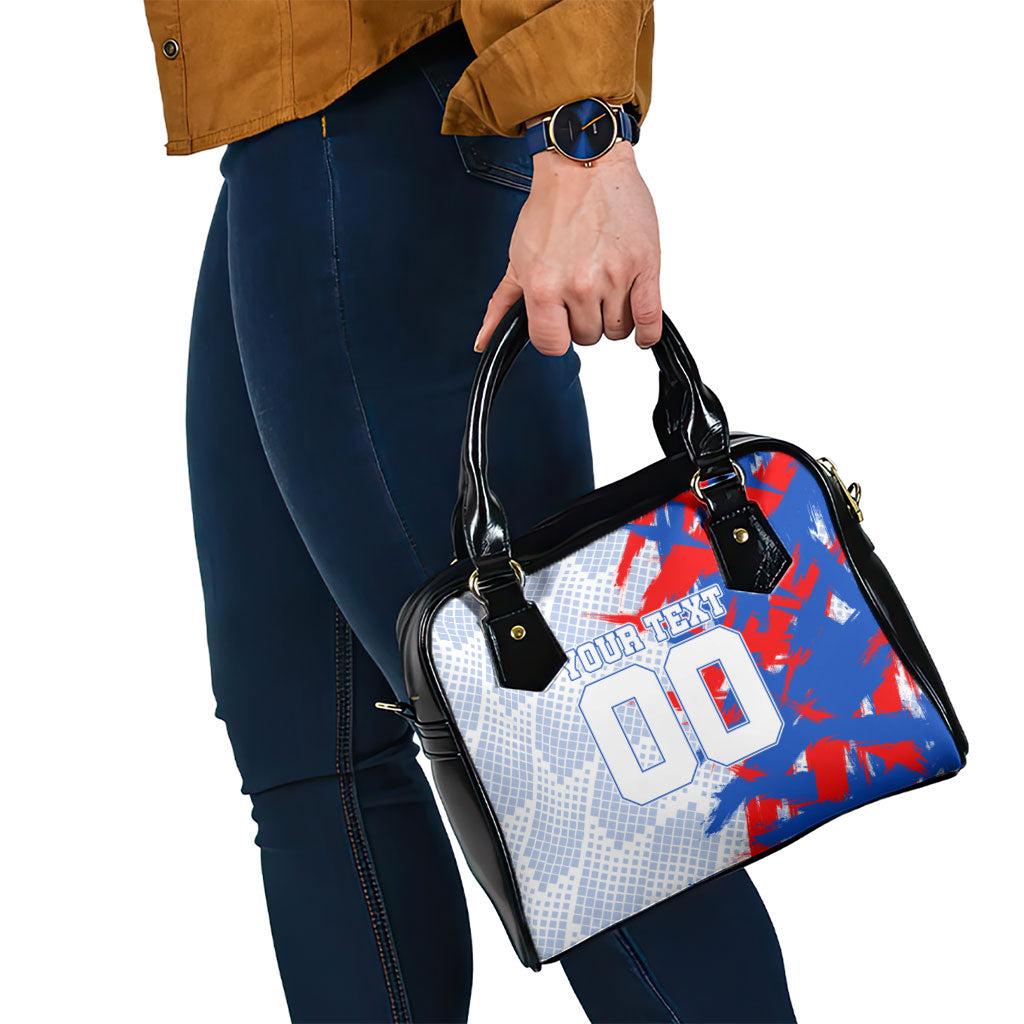 Personalized England Football Shoulder Handbag Fierce Lion Mascot Abstract Brush Stroke
