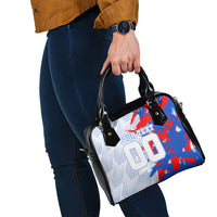 Personalized England Football Shoulder Handbag Fierce Lion Mascot Abstract Brush Stroke