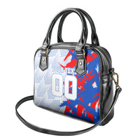 Personalized England Football Shoulder Handbag Fierce Lion Mascot Abstract Brush Stroke