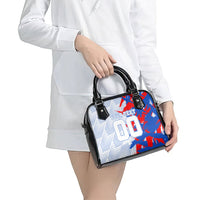 Personalized England Football Shoulder Handbag Fierce Lion Mascot Abstract Brush Stroke