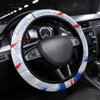 England Football Steering Wheel Cover Fierce Lion Mascot Abstract Brush Stroke