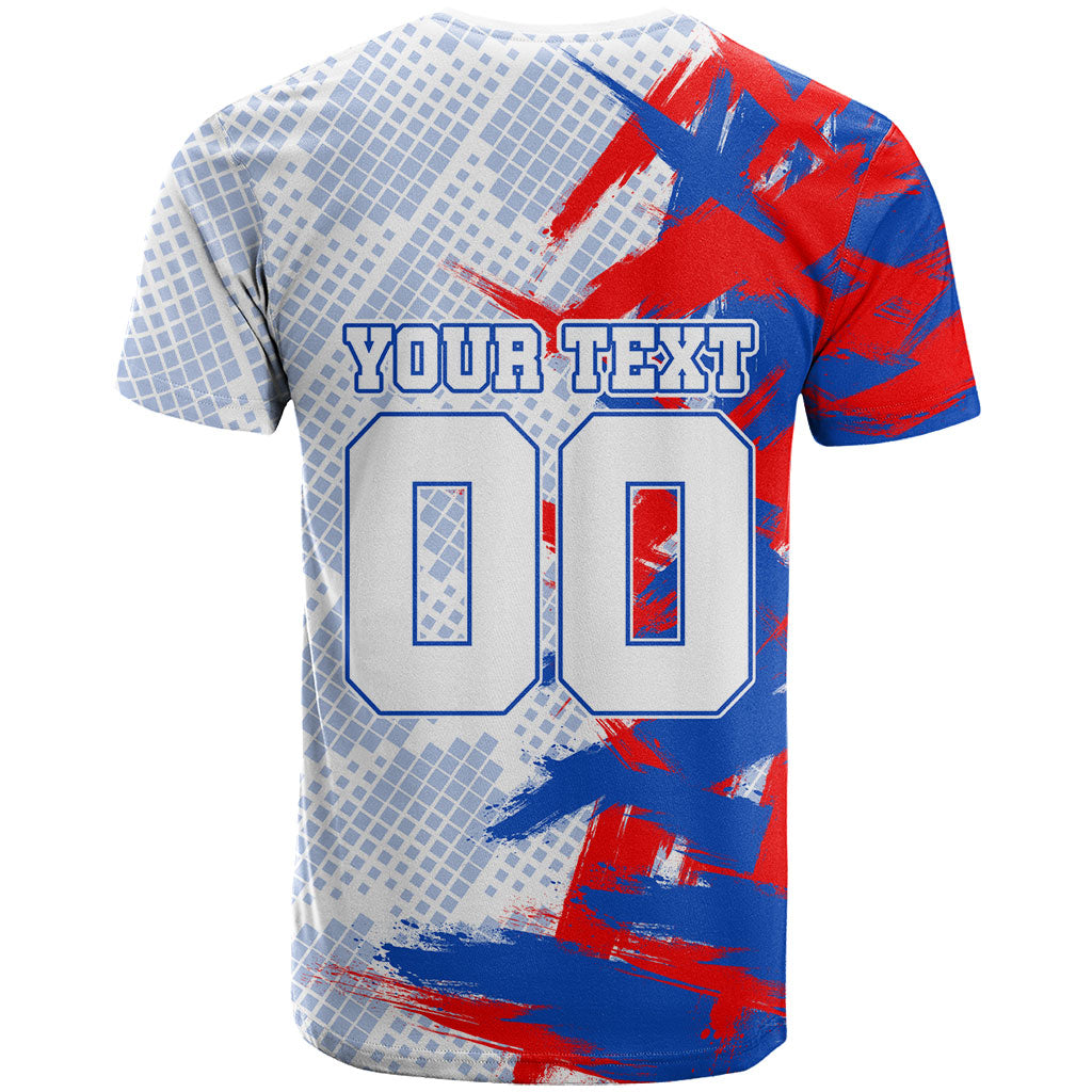 Personalized England Football T Shirt Fierce Lion Mascot Abstract Brush Stroke